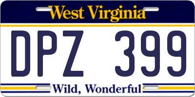 WV license plate DPZ399
