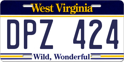 WV license plate DPZ424
