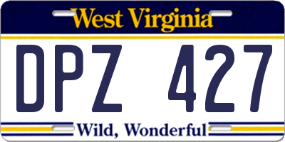 WV license plate DPZ427