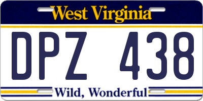 WV license plate DPZ438