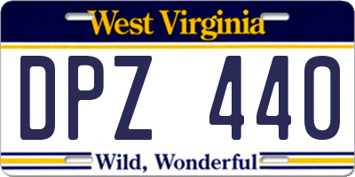 WV license plate DPZ440