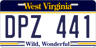 WV license plate DPZ441