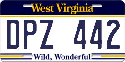 WV license plate DPZ442