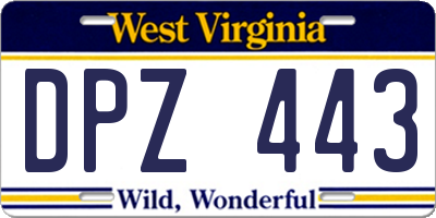 WV license plate DPZ443