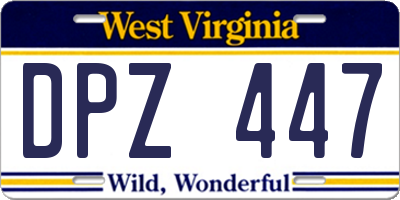 WV license plate DPZ447