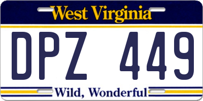 WV license plate DPZ449
