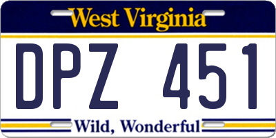 WV license plate DPZ451