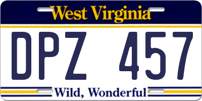 WV license plate DPZ457