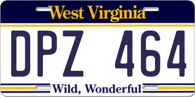 WV license plate DPZ464