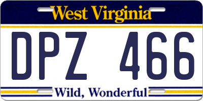 WV license plate DPZ466
