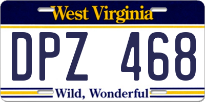 WV license plate DPZ468