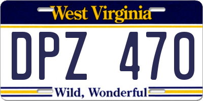 WV license plate DPZ470