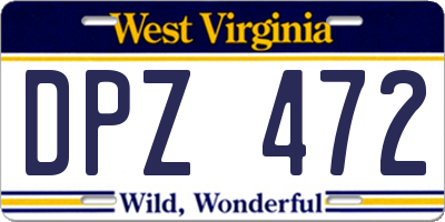WV license plate DPZ472