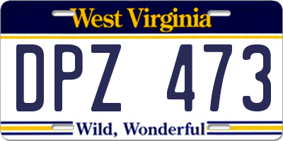 WV license plate DPZ473