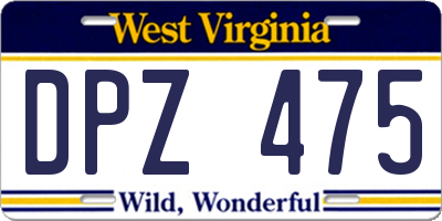 WV license plate DPZ475