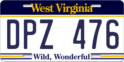 WV license plate DPZ476