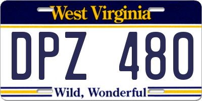 WV license plate DPZ480