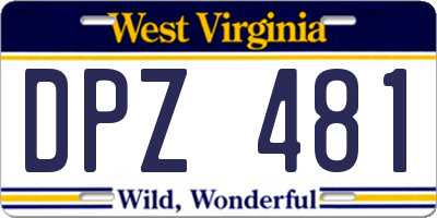WV license plate DPZ481
