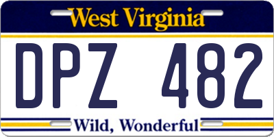WV license plate DPZ482