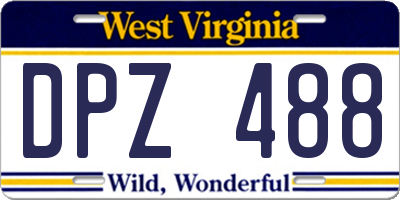 WV license plate DPZ488