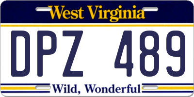 WV license plate DPZ489