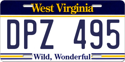 WV license plate DPZ495