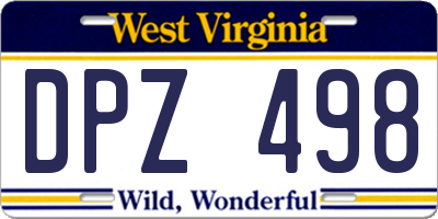 WV license plate DPZ498