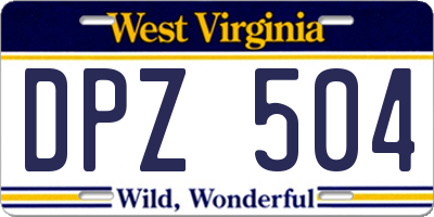 WV license plate DPZ504