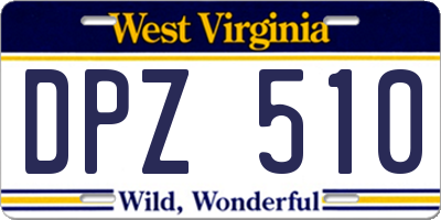 WV license plate DPZ510