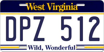 WV license plate DPZ512