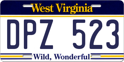 WV license plate DPZ523