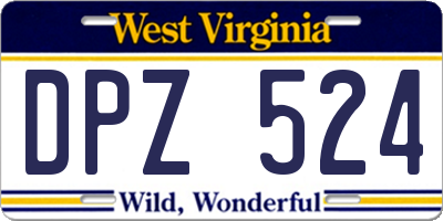 WV license plate DPZ524
