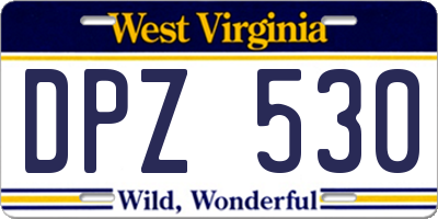 WV license plate DPZ530