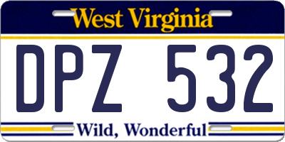 WV license plate DPZ532