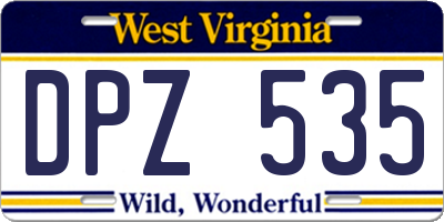 WV license plate DPZ535