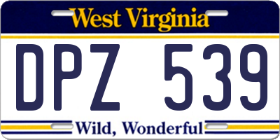WV license plate DPZ539