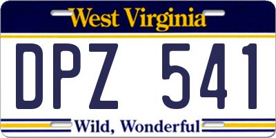WV license plate DPZ541
