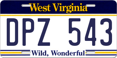 WV license plate DPZ543