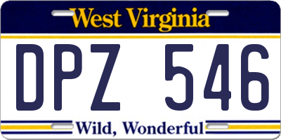 WV license plate DPZ546