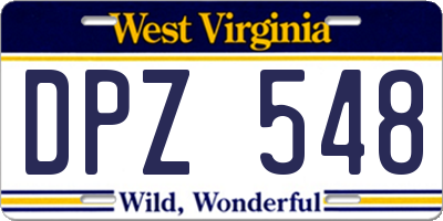 WV license plate DPZ548