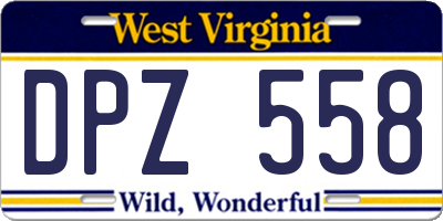 WV license plate DPZ558