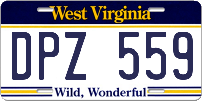 WV license plate DPZ559