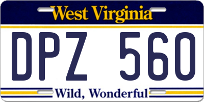 WV license plate DPZ560