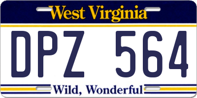 WV license plate DPZ564