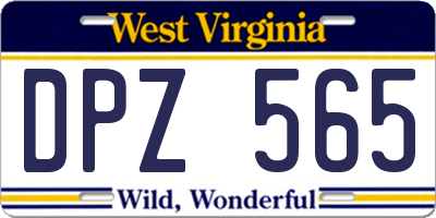 WV license plate DPZ565
