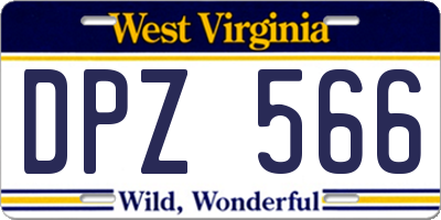 WV license plate DPZ566