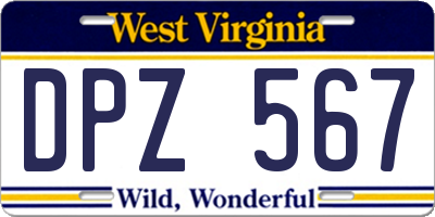 WV license plate DPZ567