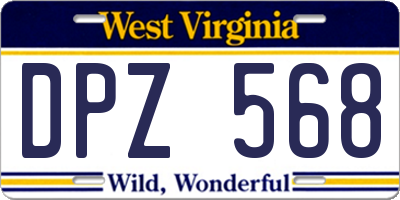 WV license plate DPZ568