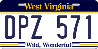WV license plate DPZ571
