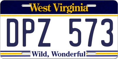 WV license plate DPZ573